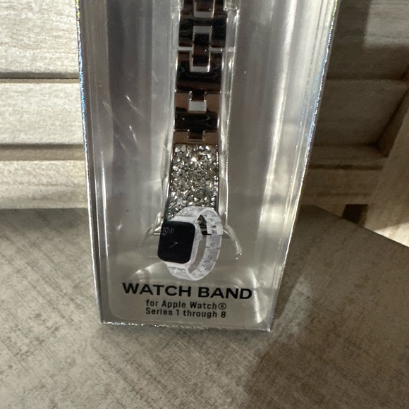 NEW• POPPY GLITZ N GLAM SILVER FUN APPLE WATCH BAND• NWT - Picture 4 of 11